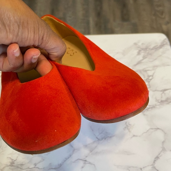 COS Dark Orange Suede Block Heel Round Toe Pumps 6 - Picture 3 of 13